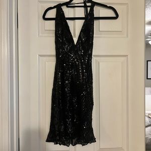 Revolve Black Sparkle Party mini Dress XS/S sleeveless